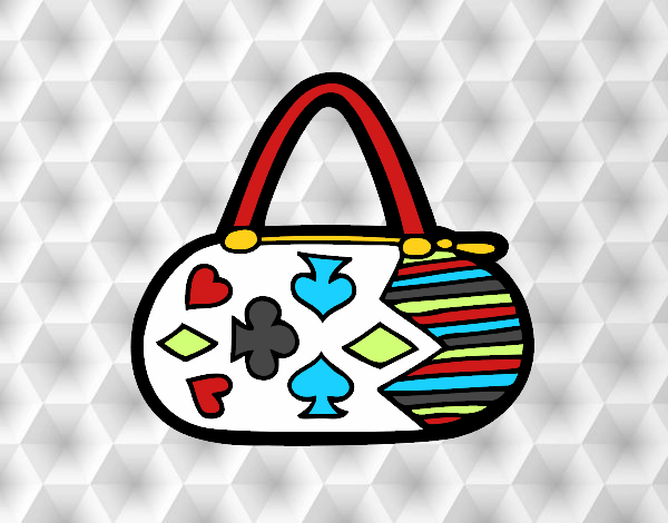 Clutch with card game motifs