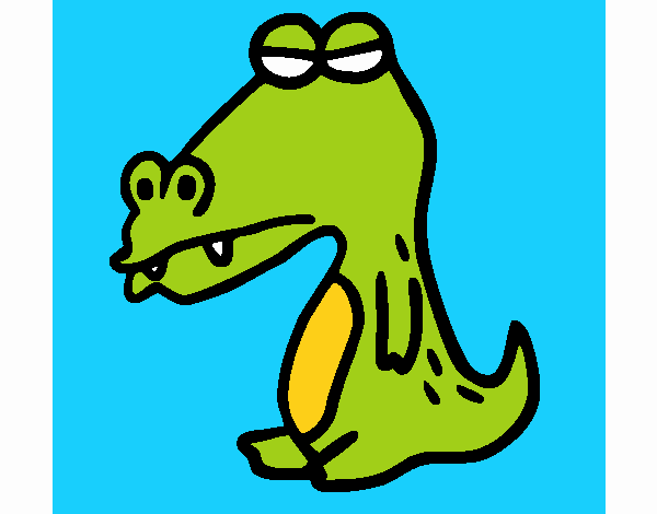 Crocodile with eyes shut