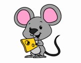 Little mouse with cheese