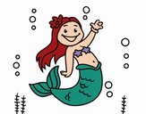 Little mermaid waving
