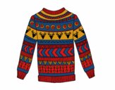 Printed wool sweater