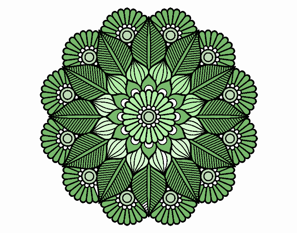 green mandala coloring