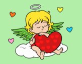 Cupid with with heart