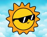 Sun with glasses
