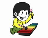 Children with xylophone